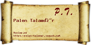 Palen Talamér névjegykártya